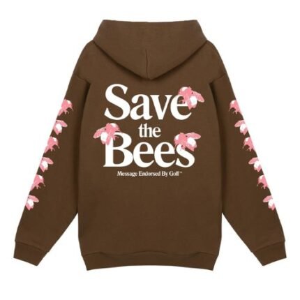 Save The Bees Brown Hoodie