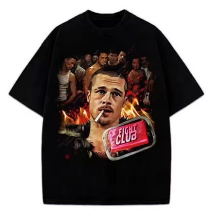 Fight Club Brad Pitt Tyler Style Graphic Design T-Shirt